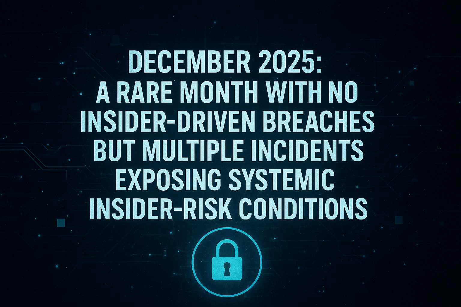December 2025: A Rare Month Without Confirmed Insider Breaches, But a Loud Warning About Systemic Insider Risk Conditions